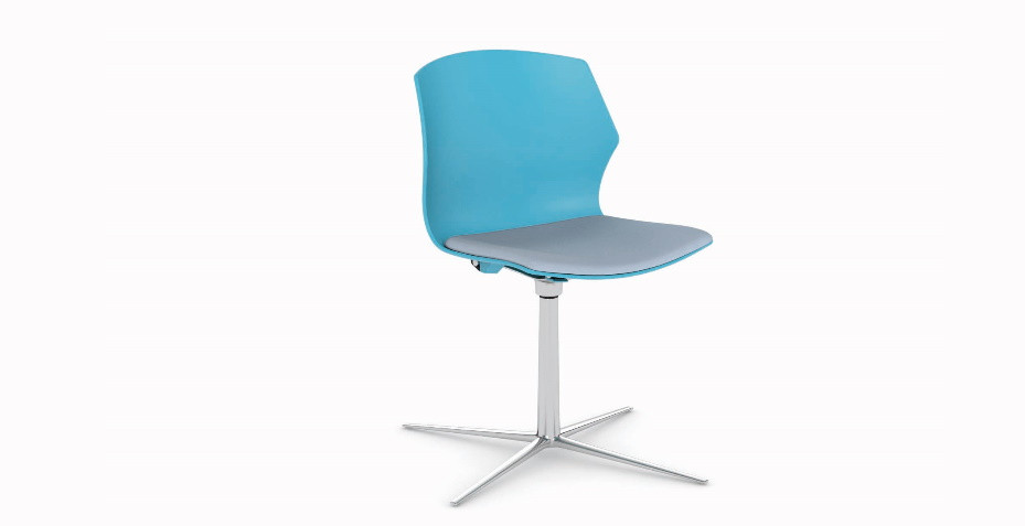 chaise de réunion, chaise de bureau, pieds plats, métal, pivotable